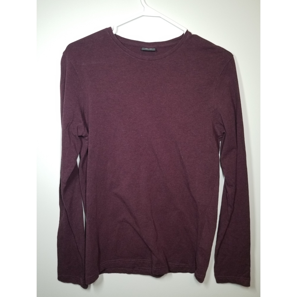 H&M MENS MEDIUM BURGUNDY CREW NECK LONG SLEEVE